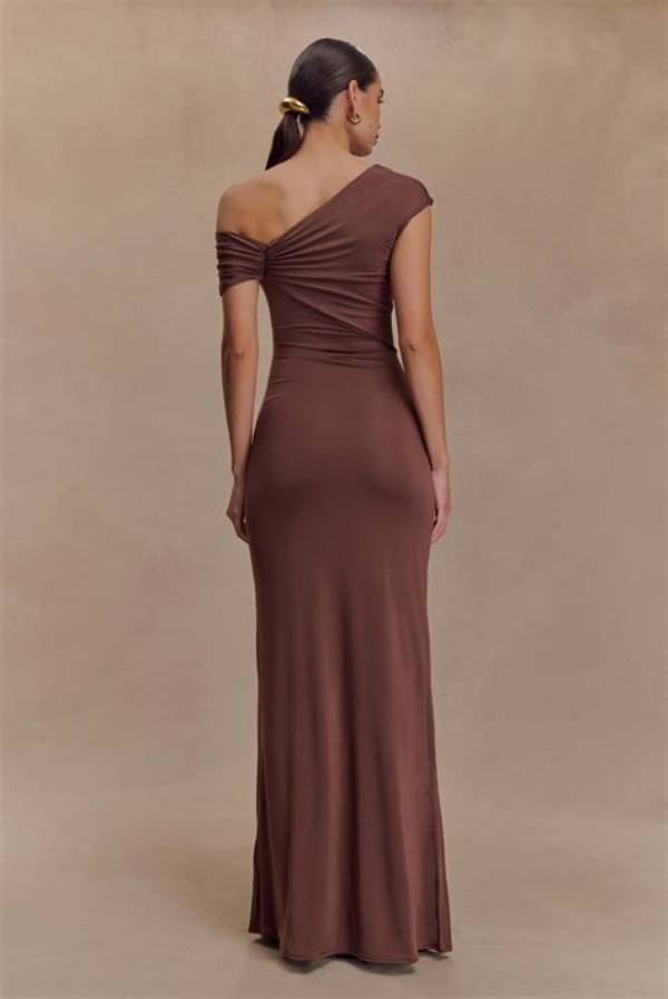 Ashford Asymmetrical Slinky Maxi Dress Try-on: Unfiltered Photos, Fit, and Drape