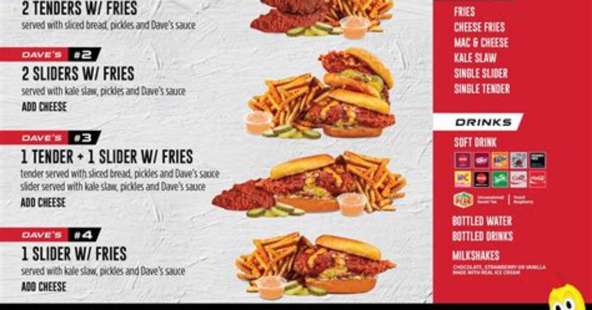 Dave's Hot Chicken Sliders Guide: Menu Pricing, Calories, and Free Promo Faq