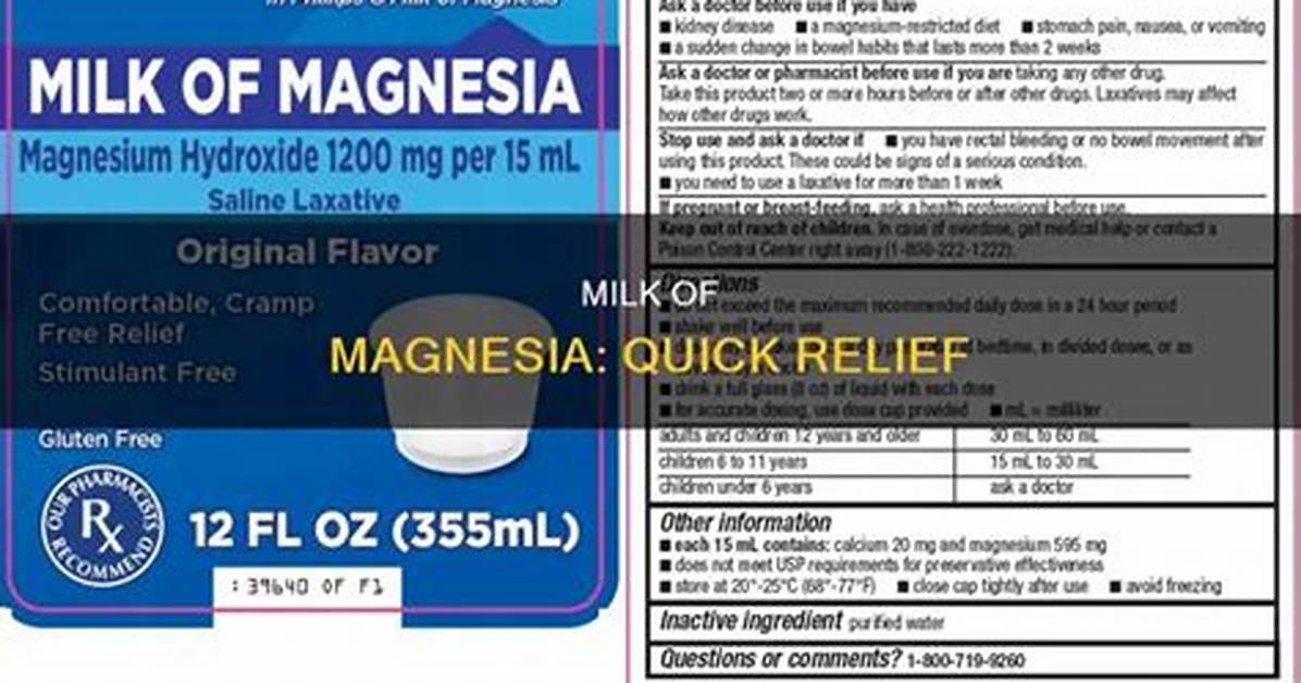 How Long Does Milk of Magnesia Take to Work? Complete Faq and Usage Guide