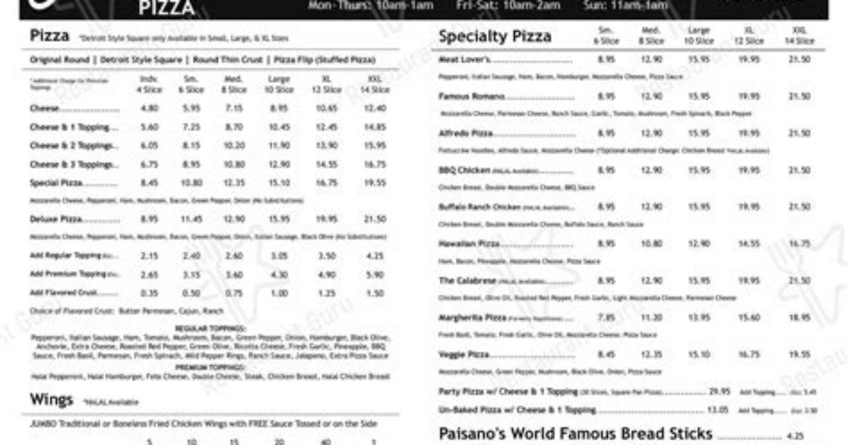 Visiting Paisano’s Pizza Dearborn: Menu, Location, and Top Picks